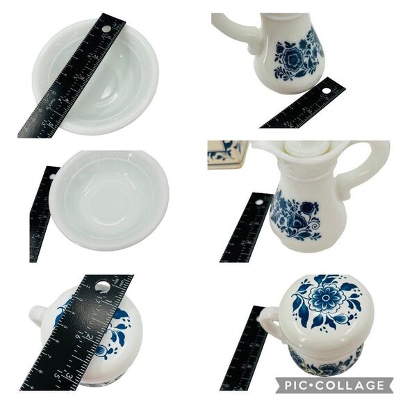Vintage Avon Delft Blue Floral Pitcher, Bowl & Cup Skin So Soft with Boxes - Picture 16 of 16